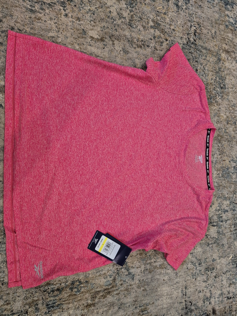 Reebok Pink Heathered Short Sleeve Active Tee